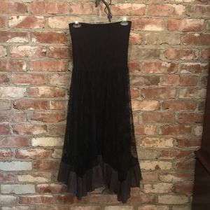 Free People Black Lace Tube Top Dress